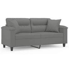 Tweezitsbank Met Kussens Microvezelstof 140 cm Donkergrijs