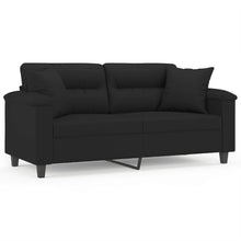Tweezitsbank Met Kussens Microvezelstof 140 cm Zwart
