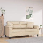 Tweezitsbank 140 cm microvezel crèmekleurig