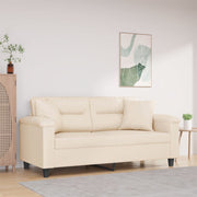 Tweezitsbank 140 cm microvezelstof beige