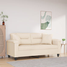 Tweezitsbank met kussens 140 cm microvezelstof beige