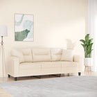 Driezitsbank 180 cm microvezel beige