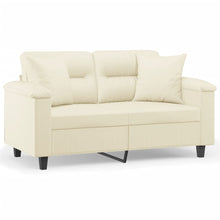 Tweezitsbank Met Sierkussens Kunstleer Kleurig 120 cm Crème