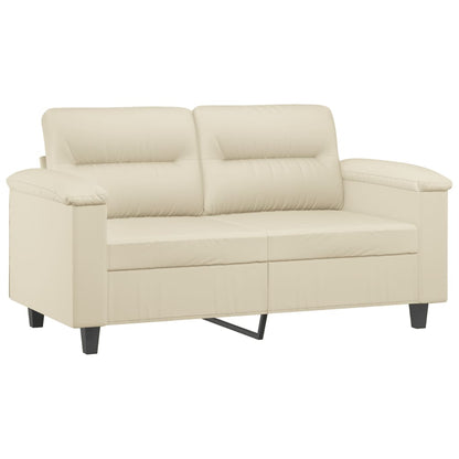 Tweezitsbank Met Sierkussens Kunstleer Kleurig 120 cm Crème