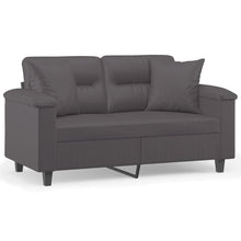 Tweezitsbank Met Sierkussens Kunstleer 120 cm Grijs