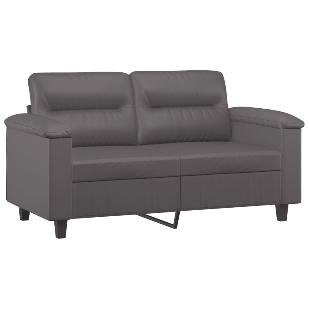 Tweezitsbank Met Sierkussens Kunstleer 120 cm Grijs