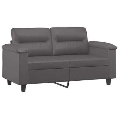 Tweezitsbank Met Sierkussens Kunstleer 120 cm Grijs