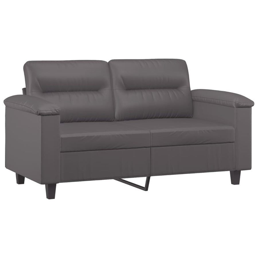 Tweezitsbank Met Sierkussens Kunstleer 120 cm Grijs