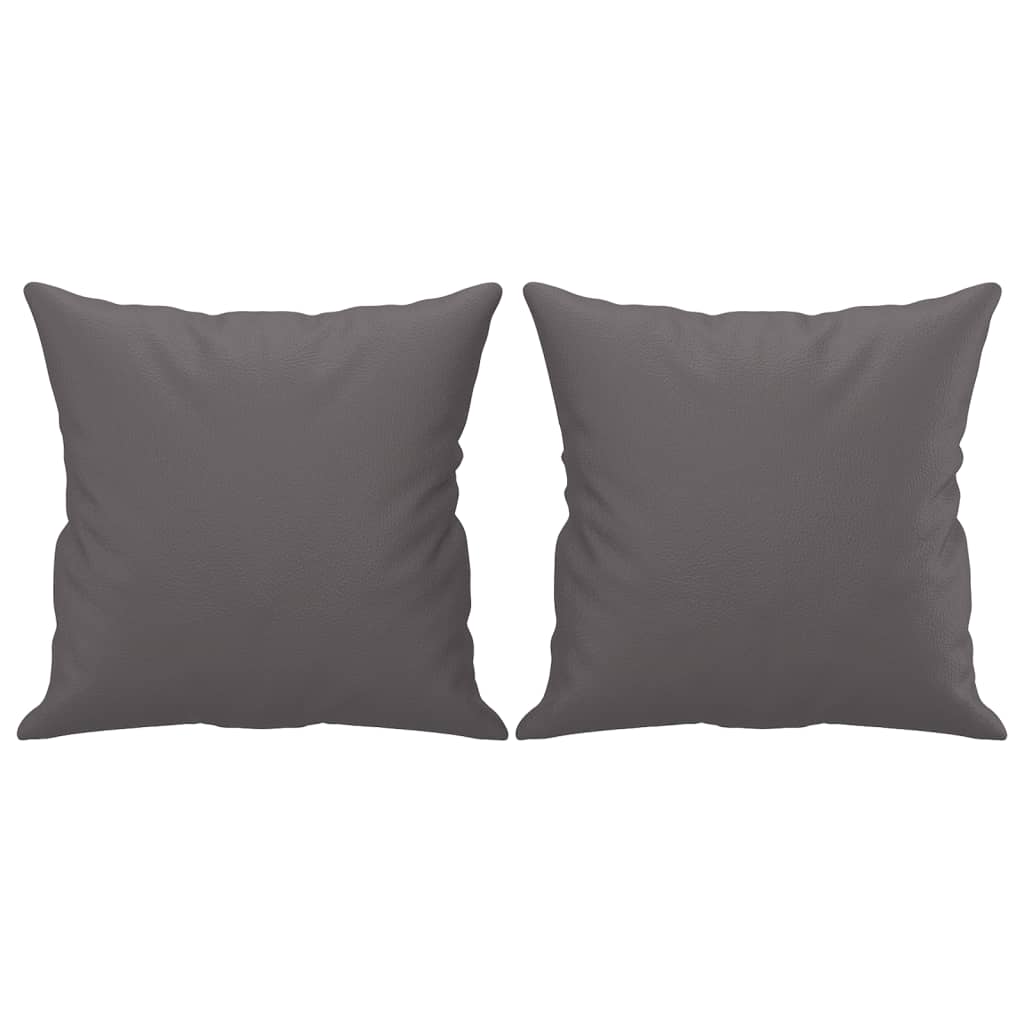 Tweezitsbank Met Sierkussens Kunstleer 120 cm Grijs