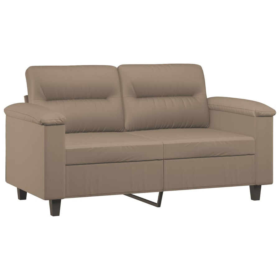 Tweezitsbank Met Sierkussens Kunstleer Kleurig 120 cm Cappuccino