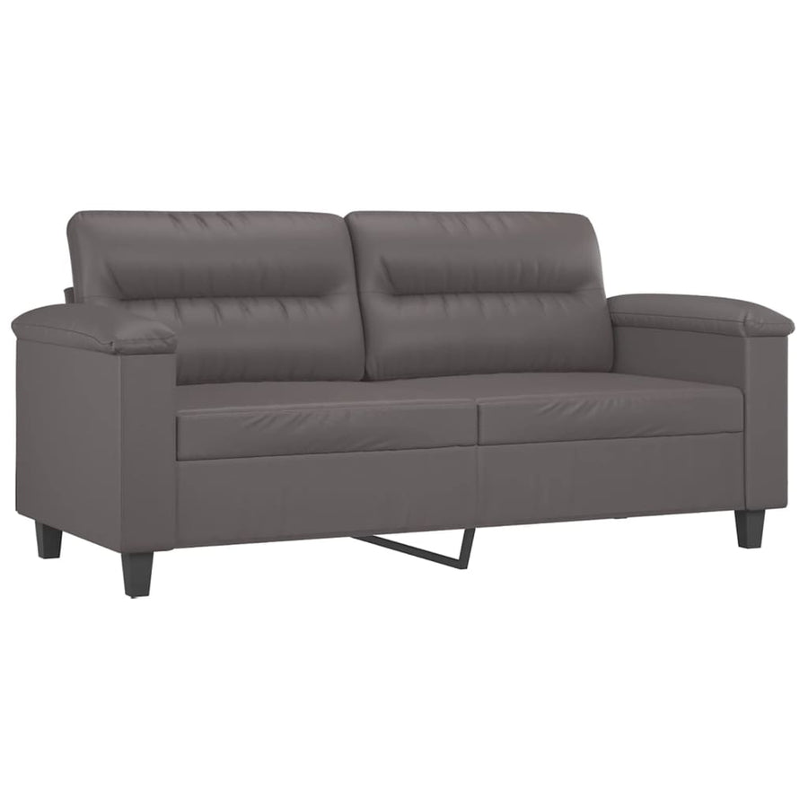 Tweezitsbank Met Sierkussens Kunstleer 140 cm Grijs