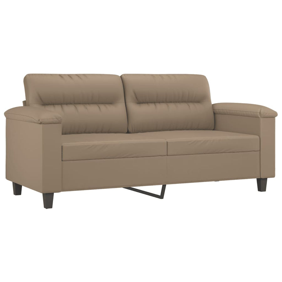 Tweezitsbank Met Sierkussens Kunstleer Kleurig 140 cm Cappuccino