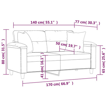 Tweezitsbank Met Sierkussens Kunstleer Kleurig 140 cm Cappuccino