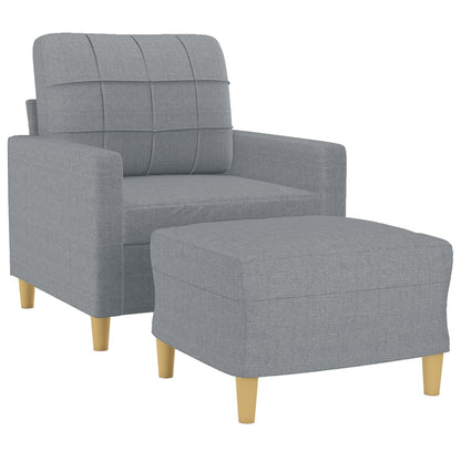 Fauteuil Met Voetenbank 60 Cm Stof Lichtgrijs