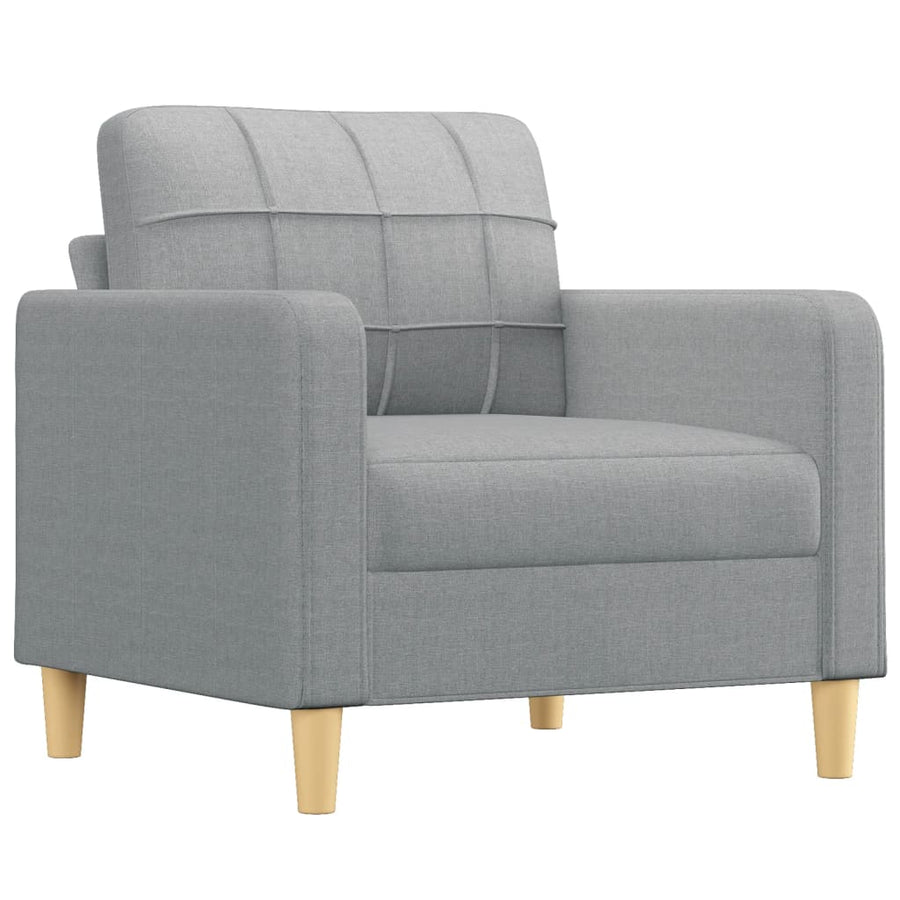 Fauteuil Met Voetenbank 60 Cm Stof Lichtgrijs