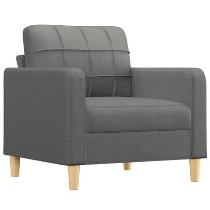 Fauteuil Met Voetenbank 60 Cm Stof Donkergrijs