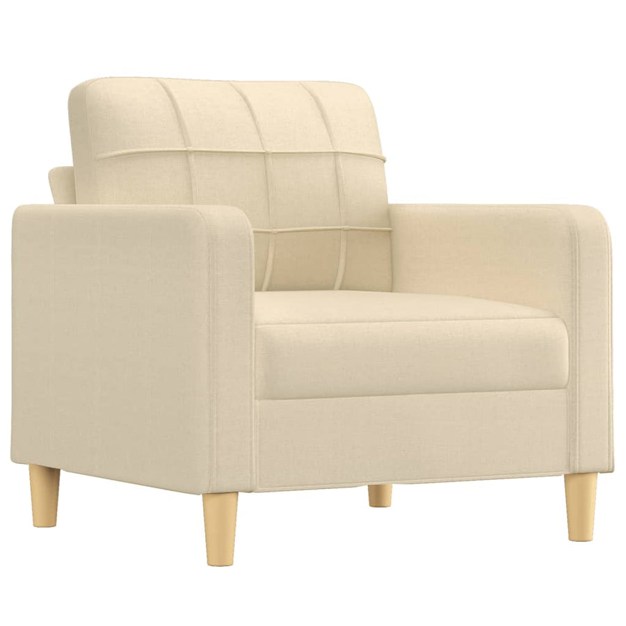 Fauteuil Met Voetenbank 60 Cm Stof Kleurig Crème