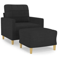 Fauteuil Met Voetenbank 60 Cm Stof Zwart
