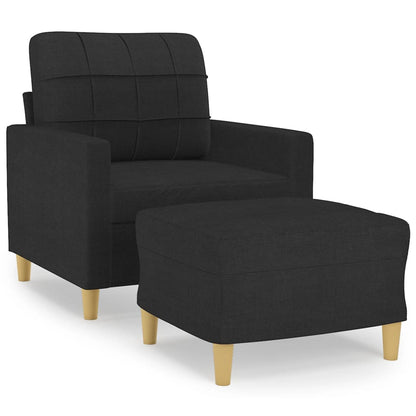 Fauteuil Met Voetenbank 60 Cm Stof Zwart