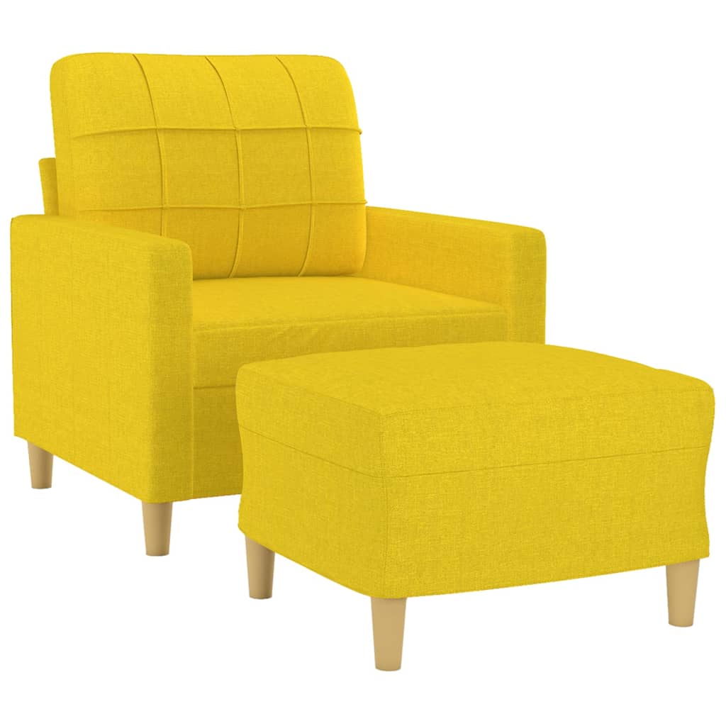 Fauteuil Met Voetenbank 60 Cm Stof Lichtgeel