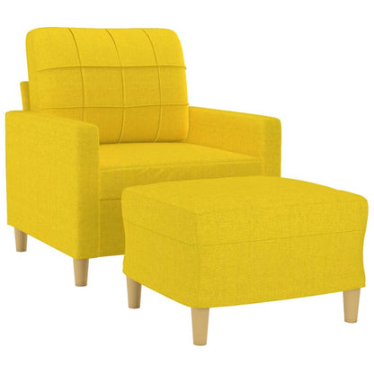 Fauteuil Met Voetenbank 60 Cm Stof Lichtgeel