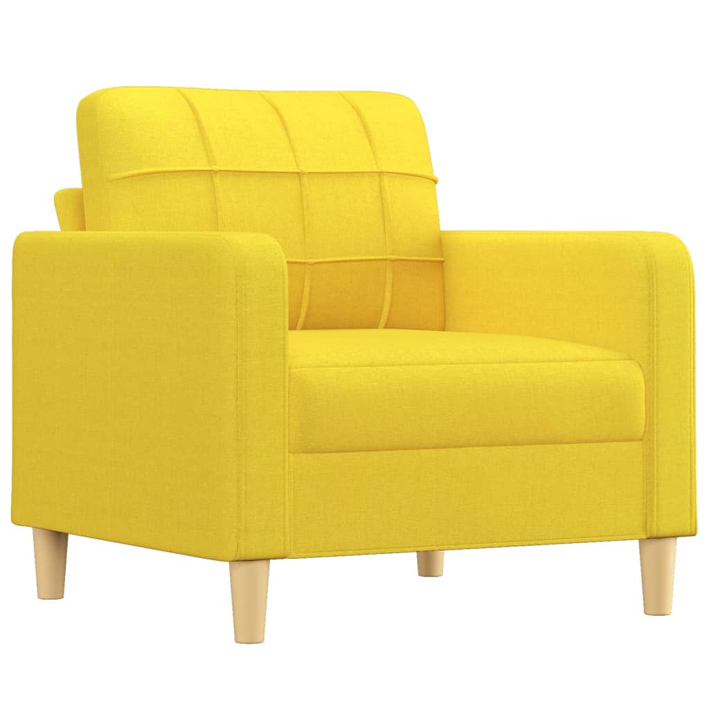 Fauteuil Met Voetenbank 60 Cm Stof Lichtgeel