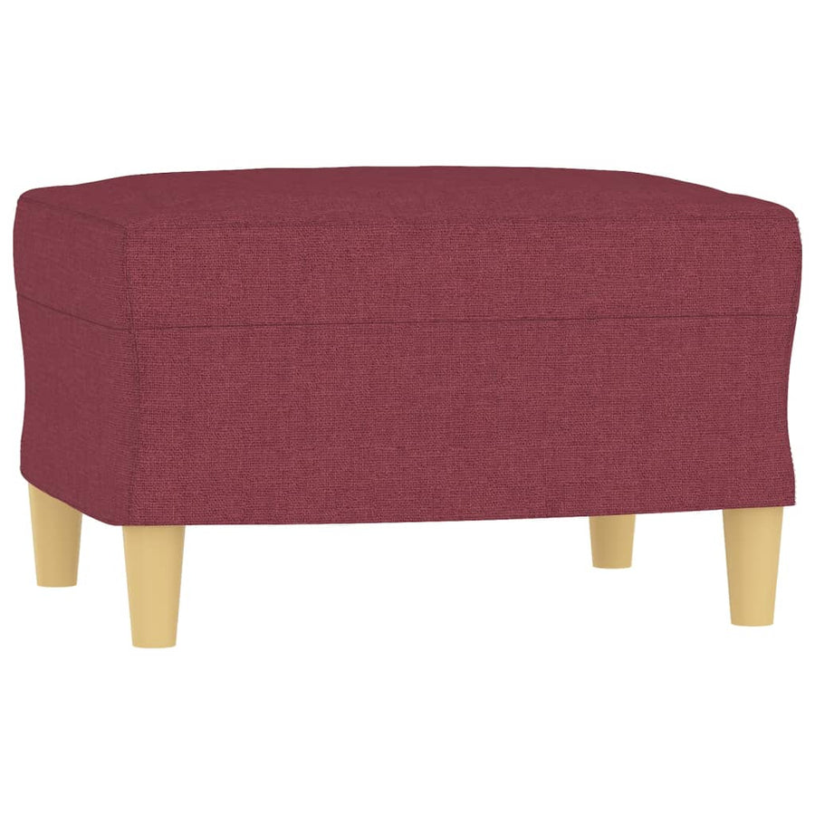 Fauteuil Met Voetenbank 60 Cm Stof Wijnrood