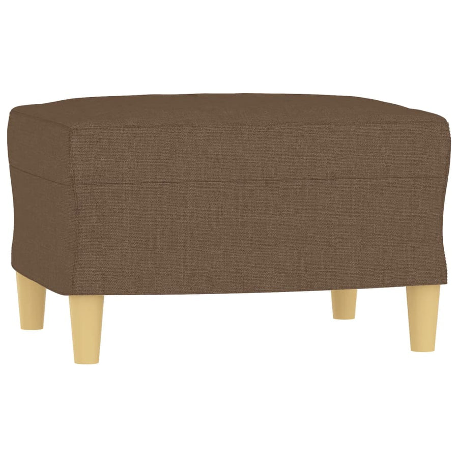 Driezitsbank met voetenbank 180 cm stof bruin Bruin