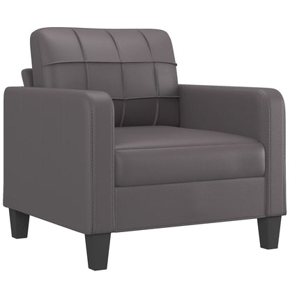 Fauteuil Met Voetenbank 60 Cm Kunstleer Grijs