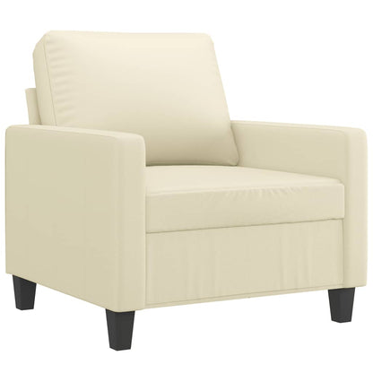 Fauteuil Met Voetenbank 60 Cm Kunstleer Kleurig Crème
