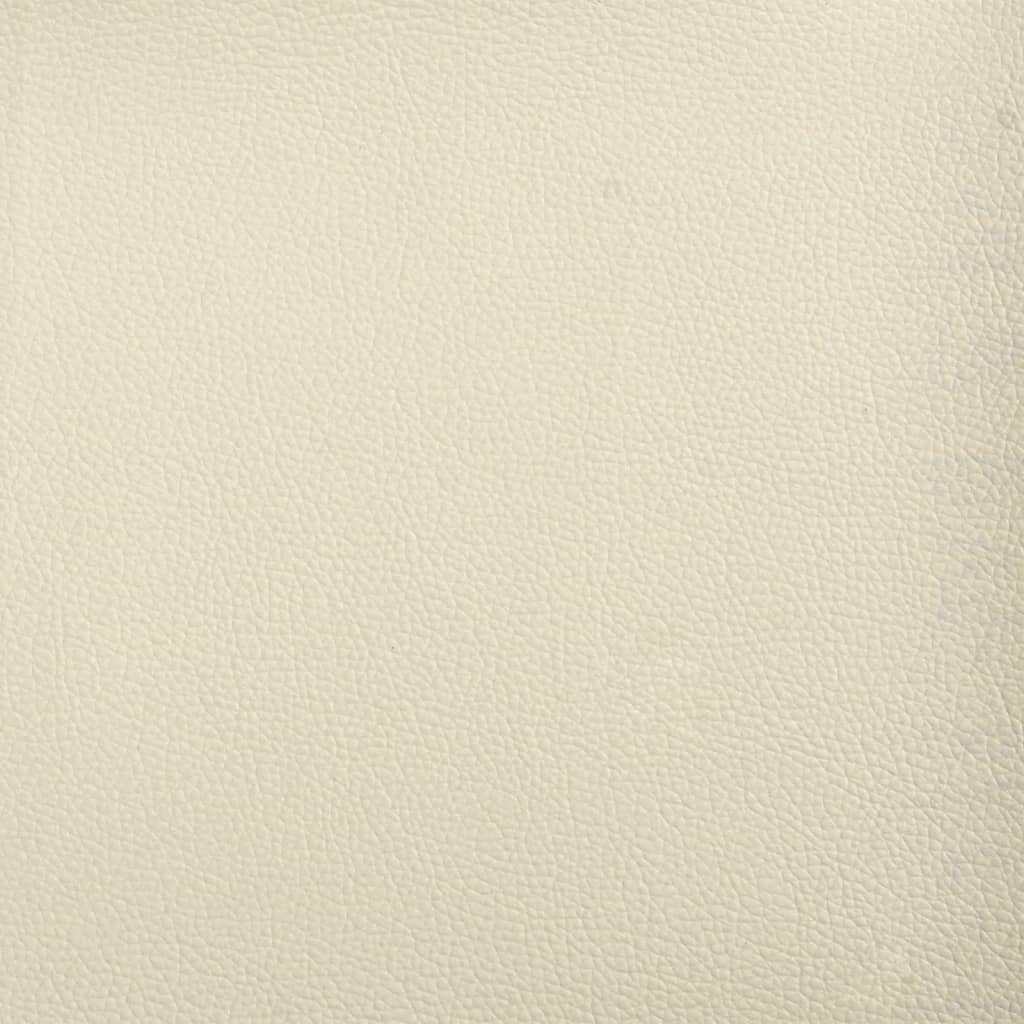 Fauteuil Met Voetenbank 60 Cm Kunstleer Kleurig Crème