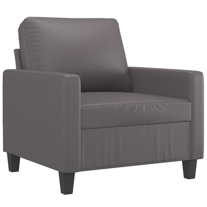 Fauteuil Met Voetenbank 60 Cm Kunstleer Grijs