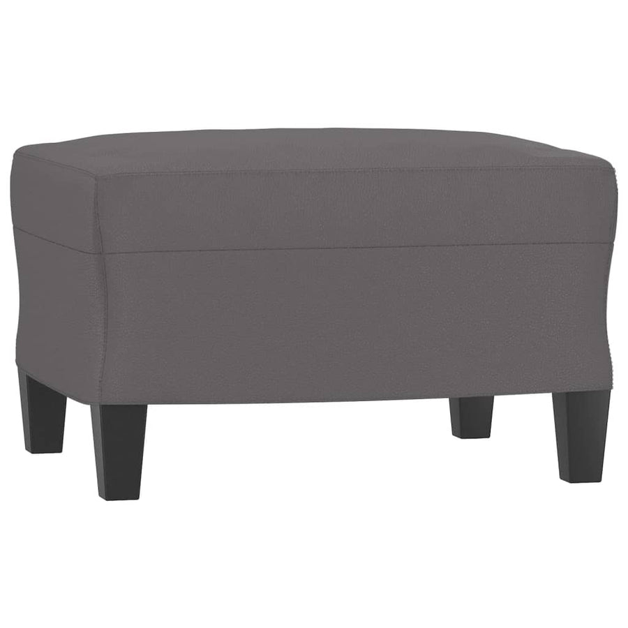 Fauteuil Met Voetenbank 60 Cm Kunstleer Grijs