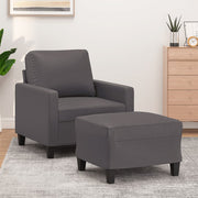 Fauteuil met voetenbank 78x77x80 cm kunstleer grijs