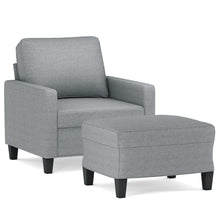 Fauteuil Met Voetenbank 60 Cm Stof Lichtgrijs