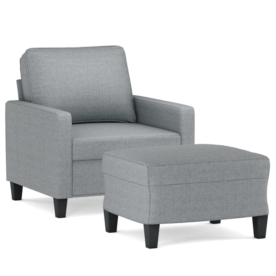 Fauteuil Met Voetenbank 60 Cm Stof Lichtgrijs