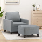 Fauteuil Met Voetenbank 60 Cm Stof Lichtgrijs