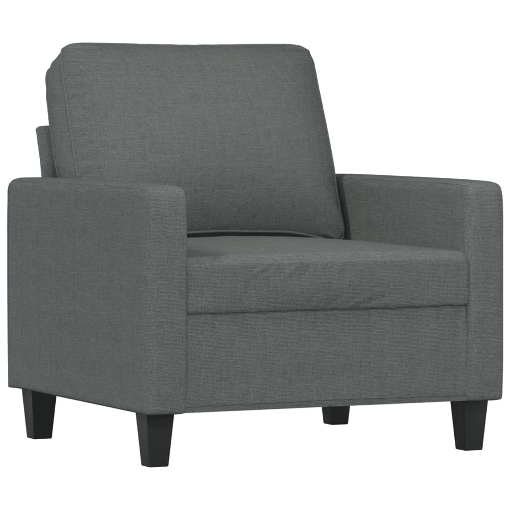 Fauteuil Met Voetenbank 60 Cm Stof Donkergrijs