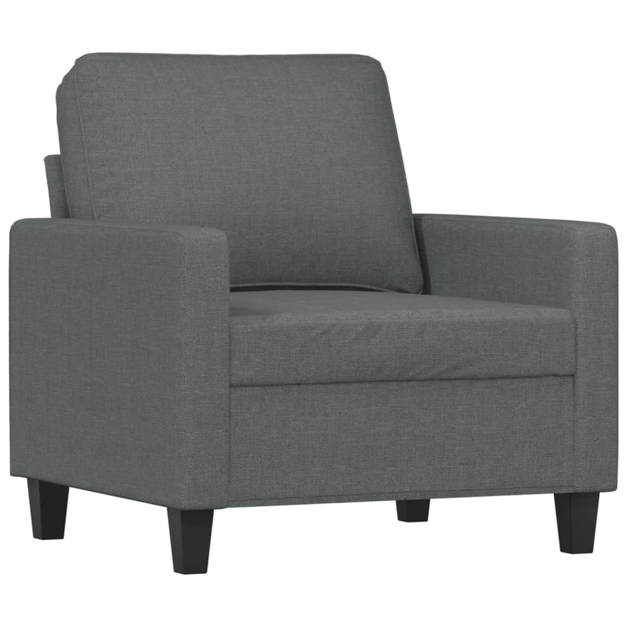 Fauteuil Met Voetenbank 60 Cm Stof Donkergrijs