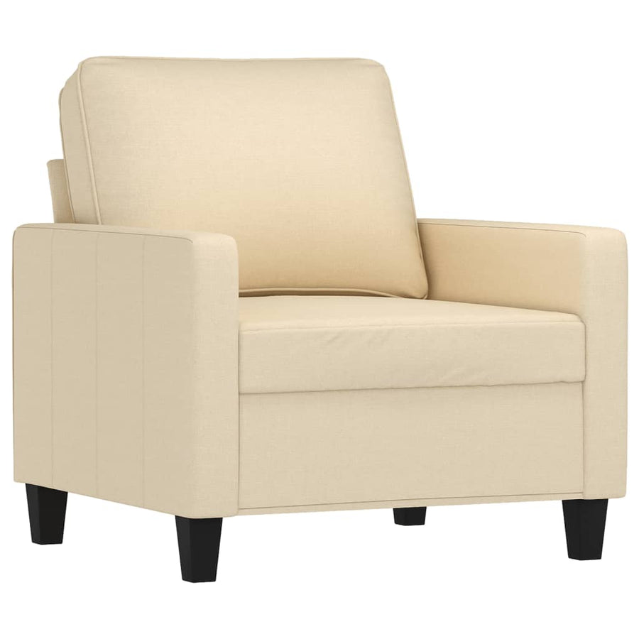 Fauteuil Met Voetenbank 60 Cm Stof Kleurig Crème