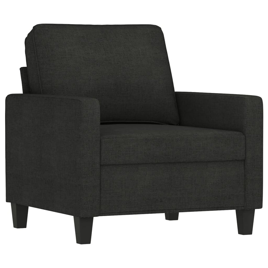 Fauteuil Met Voetenbank 60 Cm Stof Zwart
