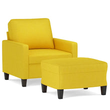Fauteuil Met Voetenbank 60 Cm Stof Lichtgeel