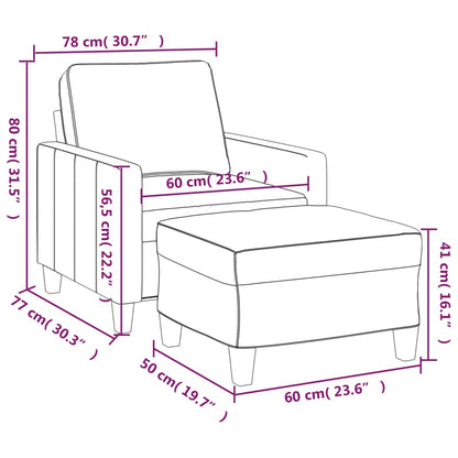 Fauteuil Met Voetenbank 60 Cm Stof Wijnrood