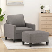 Fauteuil met voetenbank stof taupe 60 cm breed