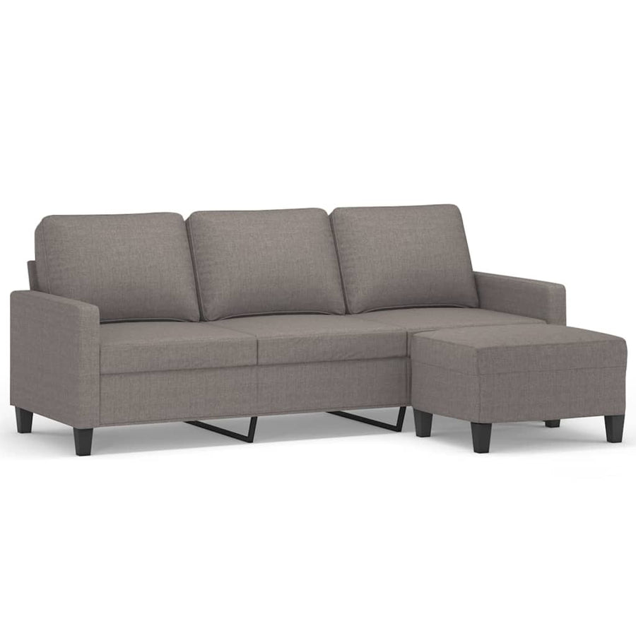 Driezitsbank Met Voetenbank 180 Cm Stof Taupe