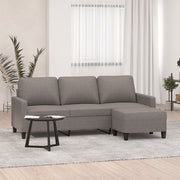 Driezitsbank met voetenbank 198x77x80 cm stof taupe