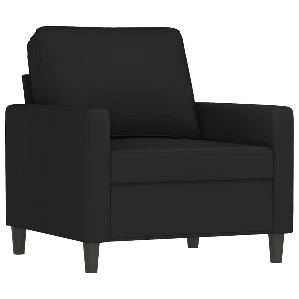 Fauteuil Met Voetenbank 60 Cm Fluweel Zwart