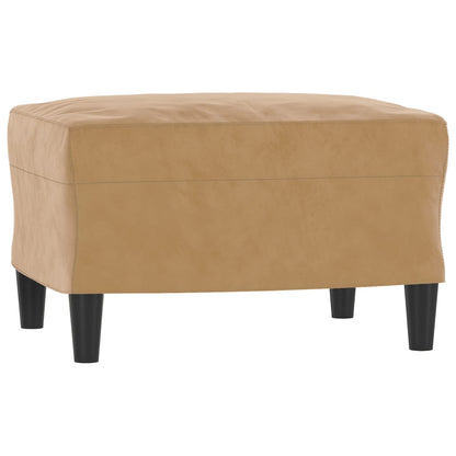Fauteuil Met Voetenbank 60 Cm Fluweel Bruin