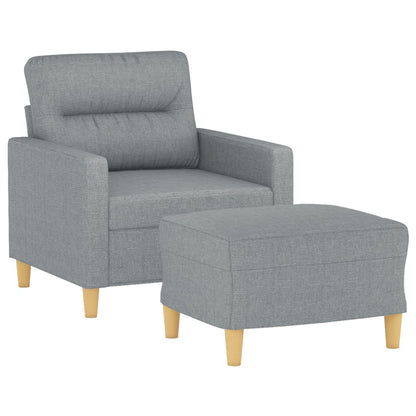 Fauteuil Met Voetenbank 60 Cm Stof Lichtgrijs