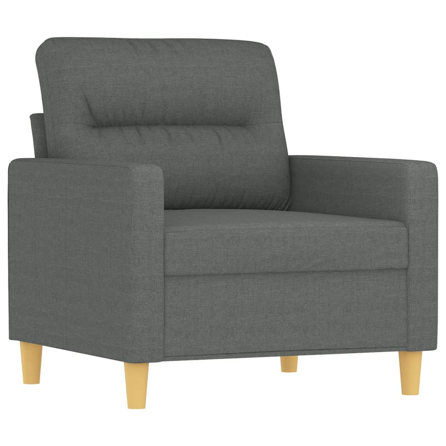 Fauteuil Met Voetenbank 60 Cm Stof Donkergrijs